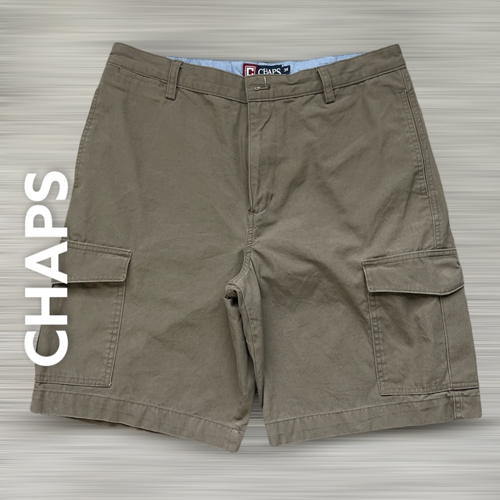 Chaps Khaki Flat Front shorts Waist 34